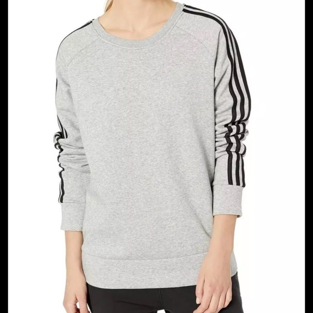 Adidas three stripe crew neck sweatshirt